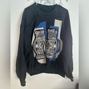 Seldom by Francois Martin Vintage 80, Black Graphic Sweater